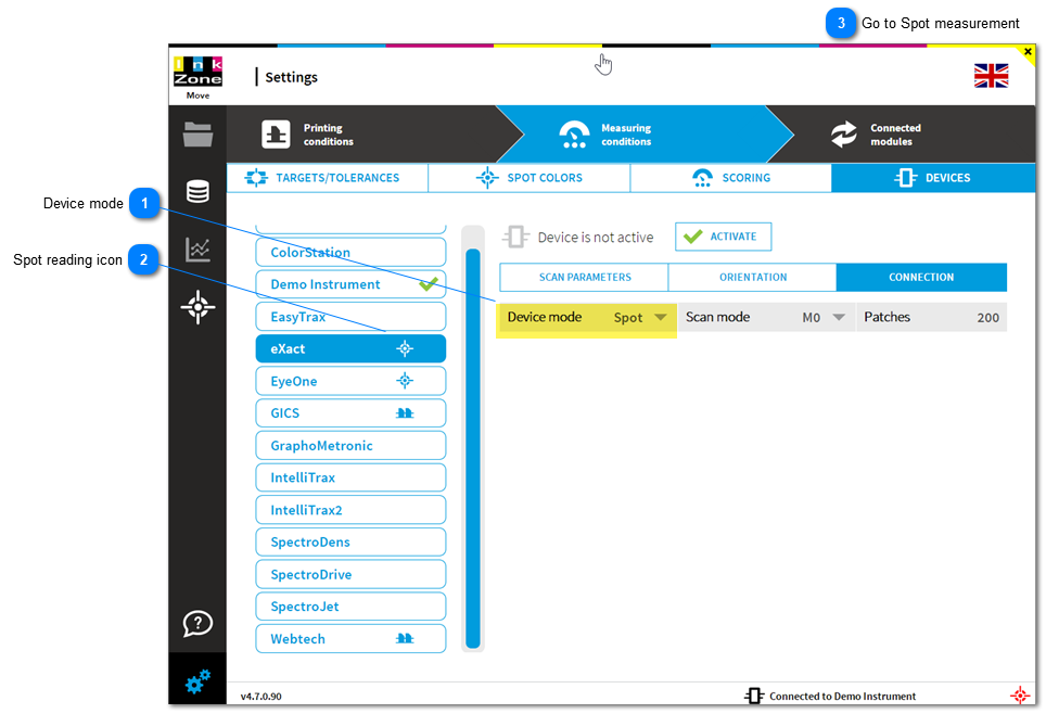 Add a handheld device for spot reading